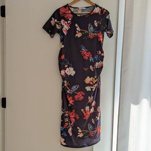 Bluebelle Maternity short sleeve bodycon dress in floral Size Medium US 10 UK 14
